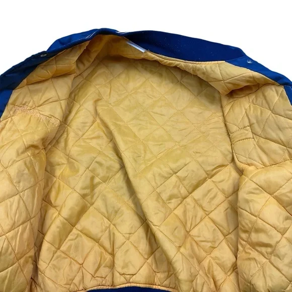 Vintage 70s/80s Navy gold bomber jacket, Memphis, Tennessee USA adult S/M - Picture 4 of 5